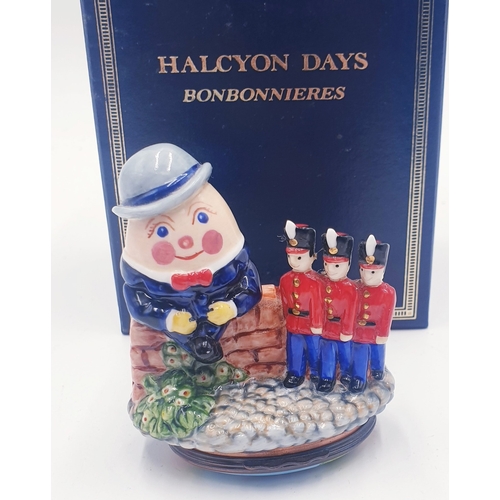 589 - HALCYON DAYS ENAMEL BONBONNIERES Of HUMPTY DUMPTY AND ALL THE KINGS MEN (Rare) (Original Box)