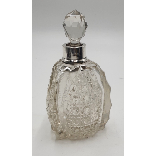 701 - SILVER VICTORIAN 1890 (Hallmarked) HOBNAIL CUT PERFUME BOTTLE