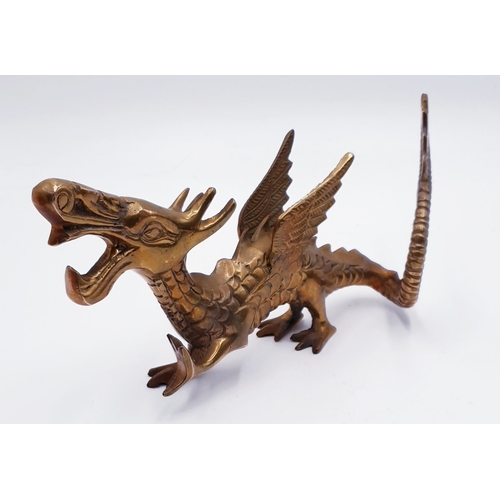 754 - BRASS Large 23cm x 12.5cm MODEL OF A DRAGON