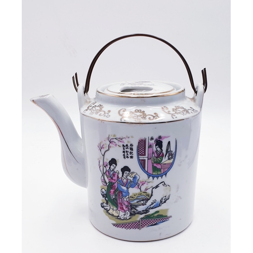 755 - CERAMIC ORIENTAL TEAPOT