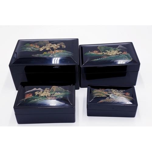 763 - ORIENTAL CHINESE STACKING BOXES (4)