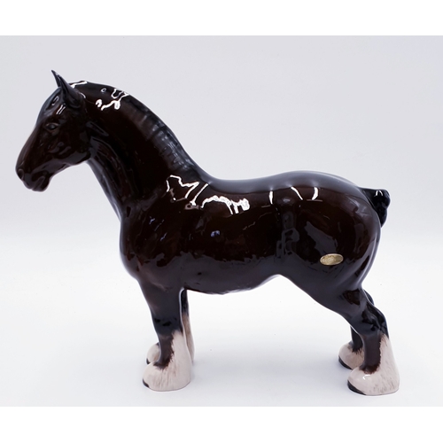 771 - BESWICK Large 21.6cm MODEL OF A SHIRE MARE (Brown Gloss Colourway) Model No 818 1940/89 Designed By ... 