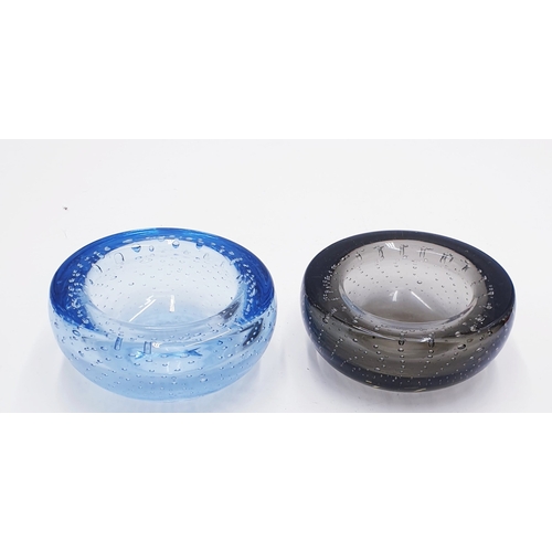 75 - WHITEFRIARS 10cm Dia CONTROLLED BUBBLE GLASS BOWLS (2)