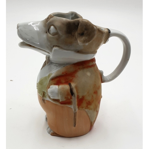 83 - VICTORIAN MAJOLICA DOG/HOUND CREAMER JUG