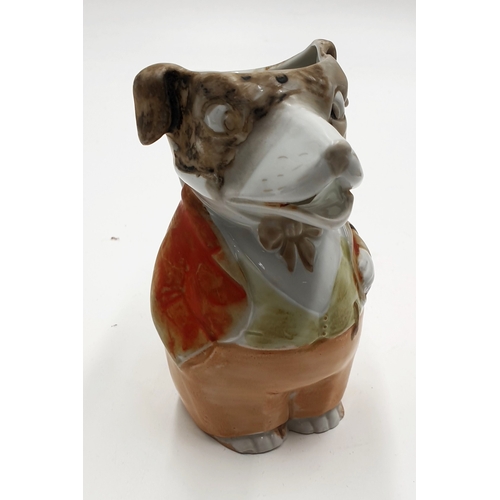 83 - VICTORIAN MAJOLICA DOG/HOUND CREAMER JUG