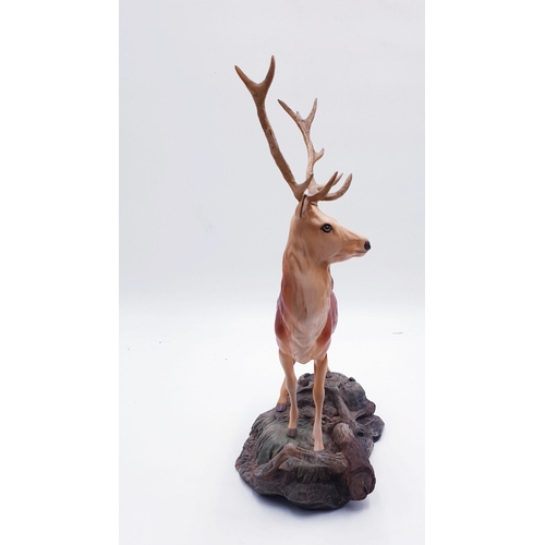 104 - BESWICK Extra Large 27cm MODEL OF A STAG ON ROCK Model No 2629 1978/80 Designed By Mr Graham Tongue ... 