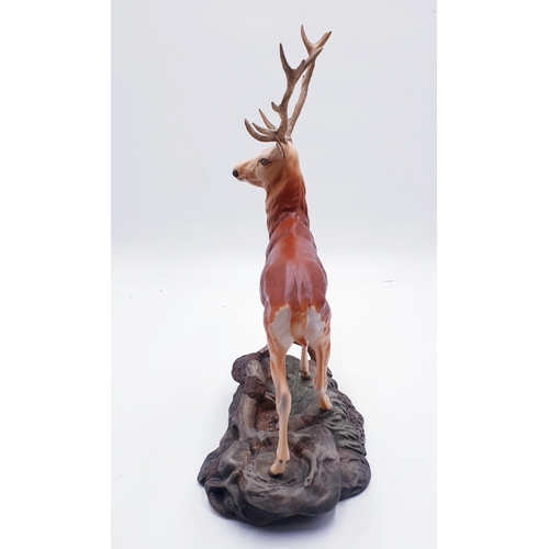 104 - BESWICK Extra Large 27cm MODEL OF A STAG ON ROCK Model No 2629 1978/80 Designed By Mr Graham Tongue ... 