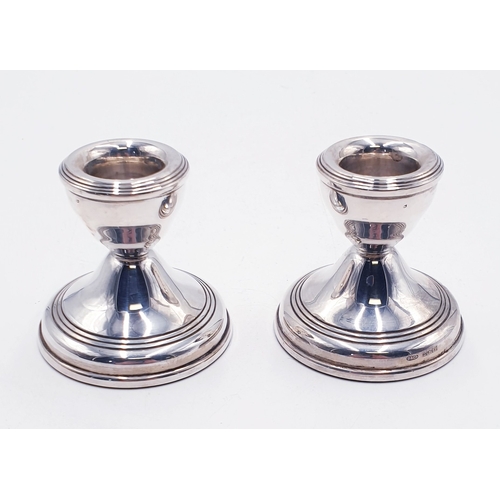 108 - SILVER (Hallmarked For Birmingham ) 6cm CANDLESTICKS