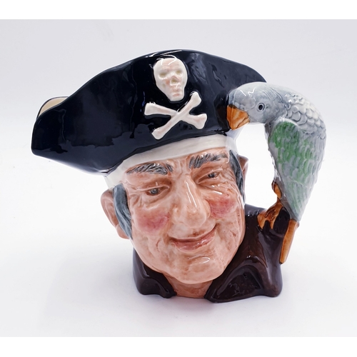 115 - ROYAL DOULTON Large 18cm CHARACTER JUG 'LONG JOHN SILVER' (Handle: A Parrot) D6335 1952/98 Designed ... 