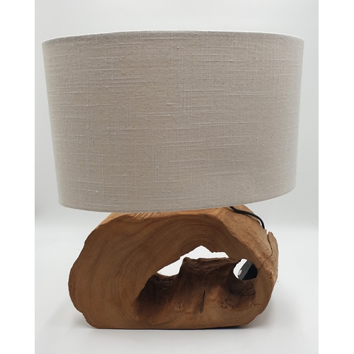 121 - WOODEN BASED LAMP With SHADE