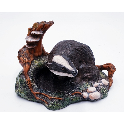 158 - ROYAL DOULTON Large 14cm MODEL OF A BADGER (Style Two)  DA8 1989/92 Designed By Amanda Hughes-Lubeck... 