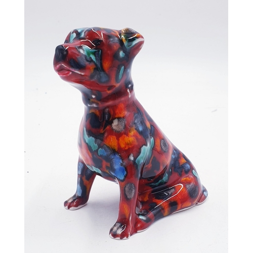 176 - ANITA HARRIS ART POTTERY 11cm MODEL OF A STAFFORDSHIRE BULL TERRIER (Signed In Gold By Anita Harris)