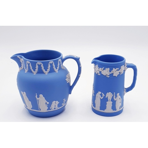 182 - WEDGWOOD JASPER WARE JUGS (2)