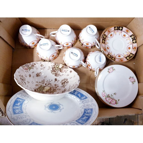 214 - BOX OF CERAMIC CUPS, SAUCERS, Etc Inc PARAGON , Etc (Please Note This Lot WILL NOT BE PACKED OR SHIP... 