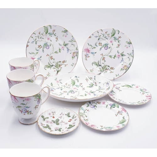 309 - WEDGWOOD CHINA ITEMS (9) IN THE SWEET PLUM DESIGN To Include MUGS,PLATES,OVAL PLATTER ,BOWL Plus WED... 