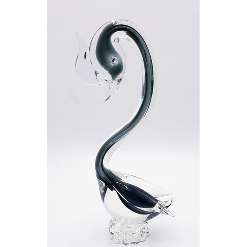 321 - MURANO GLASS Extra Large 30cm MUTLI-COLOURED MODEL OF A SWAN