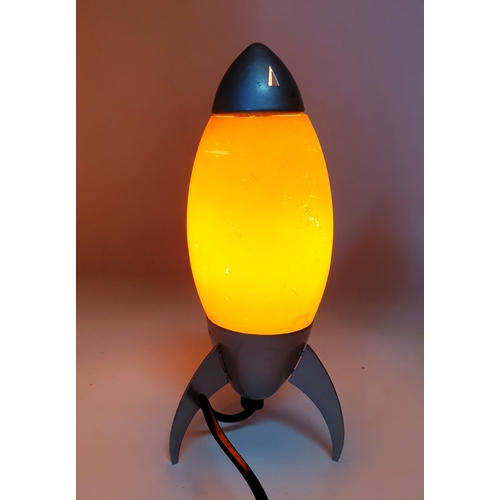 328 - RETRO Large 25cm ROCKET LAMP c1970s (Found To Be Working When Photographed)