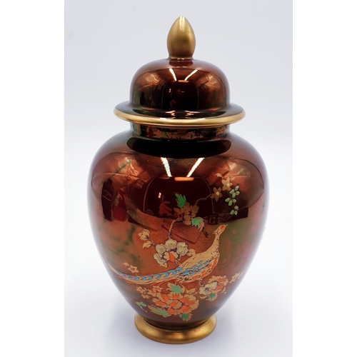 350 - CARLTON WARE 13cm TEMPLE JAR And COVER IN THE ROUGE ROYALE DESIGN