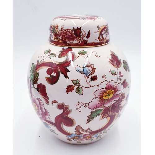 353 - MASON'S IRONSTONE 15.5cm GINGER JAR And COVER IN THE RED MANDALAY DESIGN