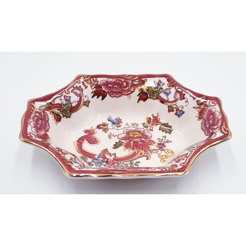 354 - MASON'S IRONSTONE 26cm x 16.5cm DISH And 17cm x 12.5cm OCTAGONAL DISH IN THE RED MANDALAY DESIGN