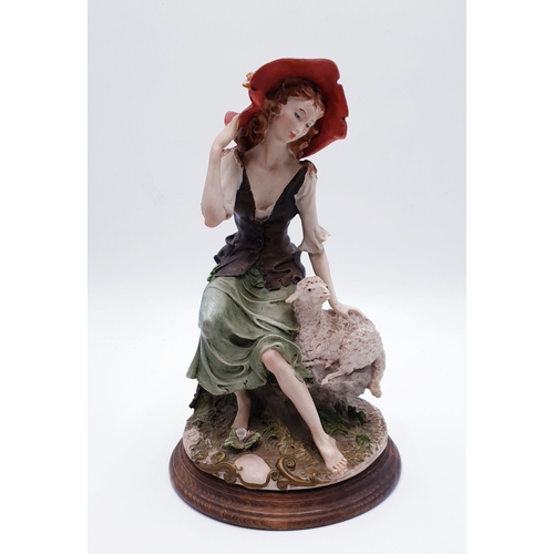 357 - CAPODIMONTE PORCELAIN Large CHARACTER FIGURINES (2) OF A SHEPHERDESS And A SHEPHERD (Both Mounted On... 