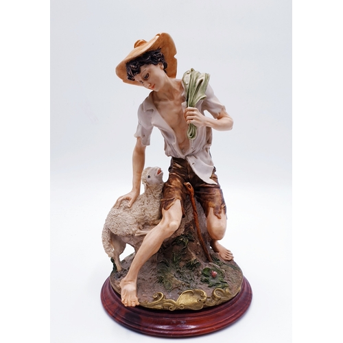 357 - CAPODIMONTE PORCELAIN Large CHARACTER FIGURINES (2) OF A SHEPHERDESS And A SHEPHERD (Both Mounted On... 