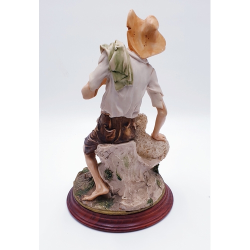 357 - CAPODIMONTE PORCELAIN Large CHARACTER FIGURINES (2) OF A SHEPHERDESS And A SHEPHERD (Both Mounted On... 