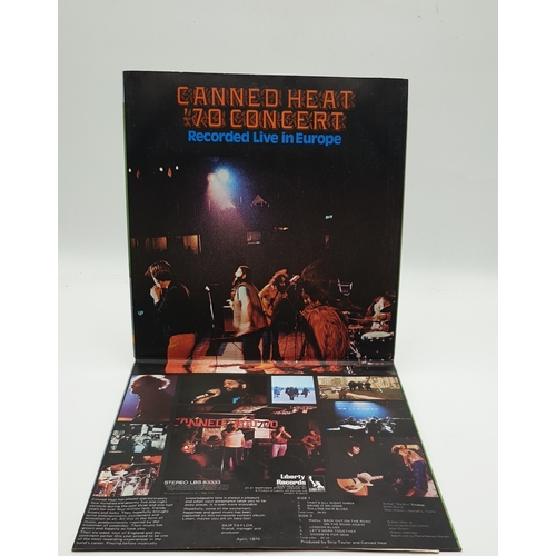 373 - CANNED HEAT VINYL ALBUMS  (3)
The Canned Heat Cookbook gatefold sleeve. ‘70 concert gatefold sleeve.... 