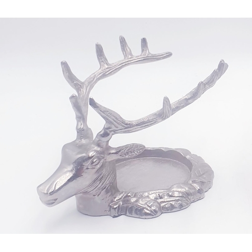 430 - STAGS HEAD Extra Large 38cm CANDLE HOLDER Plus STAGS HEAD TRAY