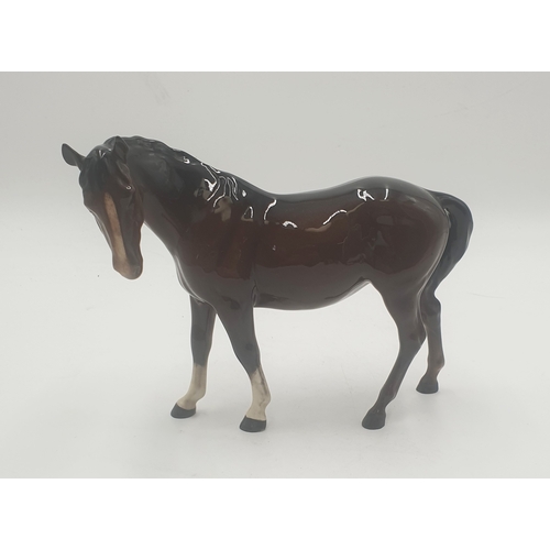 443 - BESWICK Large 17.2cm MODEL OF A MARE (Facing Left) Model No 976 (Brown Gloss Colourway) 1941/89 Desi... 