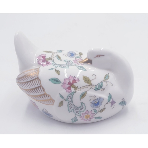 449 - MINTON CHINA 10.5cm MODEL OF A DUCK IN THE HADDON HALL DESIGN