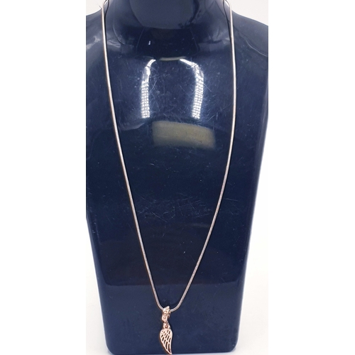 455 - SILVER (925) 46cm NECK CHAIN (With Lobster Claw Clasp) With GILT PENDANT