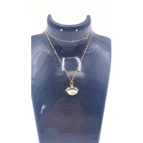 224 - 9ct GOLD (375) /CRYSTAL PENDANT ON A 40cm NECK CHAIN (Total Weight 1.9 Grams)