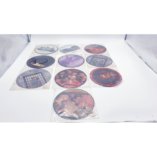 470 - ROCK + NEW WAVE VINYL PICTURE DISC 45s (10)
Bram Tchaikovsky, Rose Tattoo, The Lambrettas, Madness, ... 