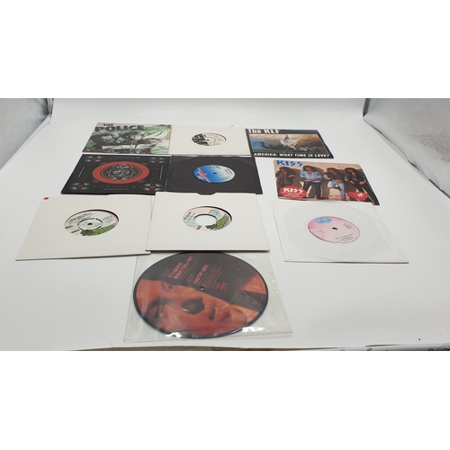 491 - ROCK + NEW WAVE VINYL 45s (10)
The Police (Green vinyl), Kiss (Red Vinyl), Rose Tattoo (picture disc... 