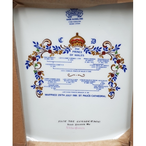 597 - AYNSLEY CHINA Extra Large 32cm Dia PLAQUE (Made to commemorate the wedding of HRH Charles Prince of ... 