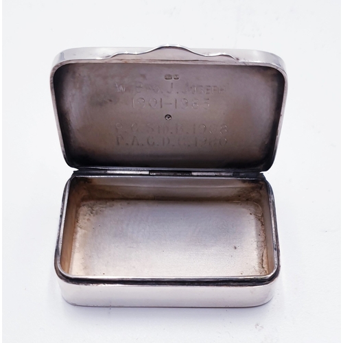 627 - SILVER MASONIC PILL BOX (Hallmarked For Birmingham)  (Total Weight 80 Grams) (Boxed)