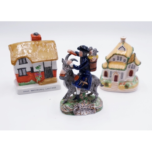 676 - STAFFORDSHIRE FIGURINES /COTTAGES