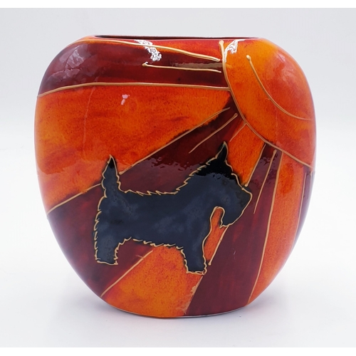 744 - ANITA HARRIS ART POTTERY Large 19cm DECO DOG PURSE VASE 