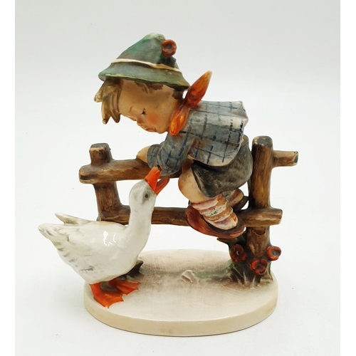 778 - GOEBEL PORCELAIN 14.5cm CHARACTER FIGURINE OF A YOUNG BOY With DUCK