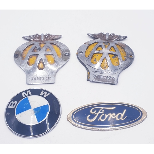 418 - A.A. BADGES (2) ,FORD BADGE Plus B.M.W. CAR BADGE