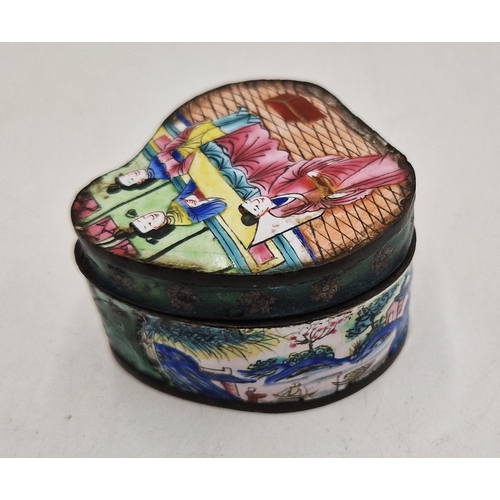 697 - CHINESE CLOISONNE ENAMEL 4cm TRINKET BOX