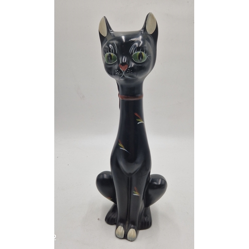 735 - CERAMIC Extra Large 36cm MODEL OF A BLACK CAT c1950/60s