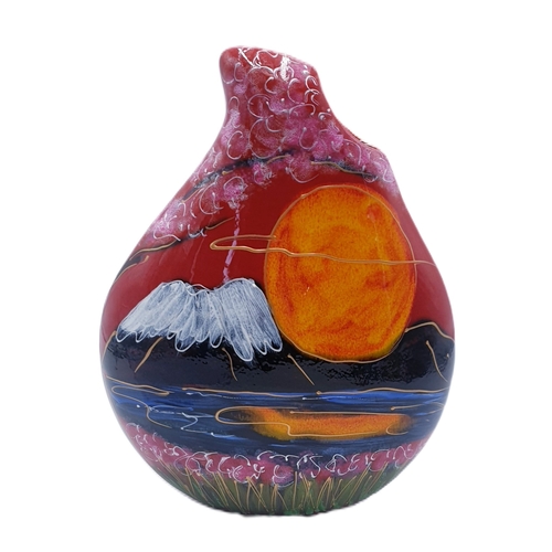 742 - ANITA HARRIS ART POTTERY Large 22cm TEARDROP VASE IN THE CHERRY BLOSSOM DESIGN (Signed In Gold By An... 