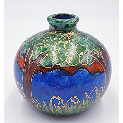 ANITA HARRIS ART POTTERY 11.5cm MARAKESH VASE IN THE BLUEBELL WOOD ...