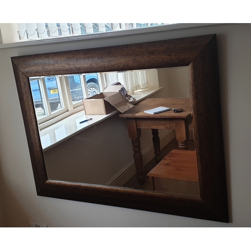 125 - WOODEN FRAMED Extra Large 110cm x 80cm BEVEL EDGE MIRROR (Please Note This Lot WILL NOT BE PACKED OR... 