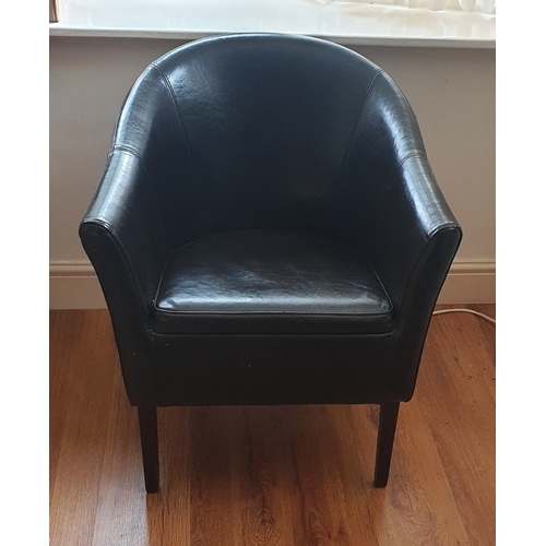 127 - LEATHER TUB CHAIR (Please Note This Lot WILL NOT BE PACKED OR SHIPPED....COLLECT ONLY !!!!)-