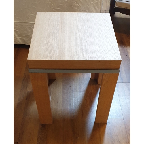 128 - LIGHT WOOD 50cm x 50cm x 61cm MULTI-FUCTIONAL TABLE (Please Note This Lot WILL NOT BE PACKED OR SHIP... 