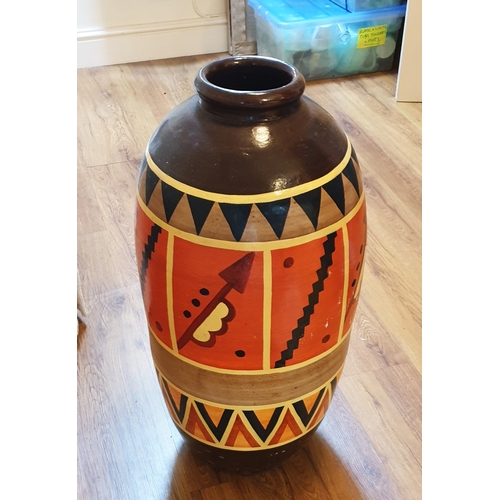 129 - CERAMIC Extra Large 80cm MEXICAN STYLE POT (Please Note This Lot WILL NOT BE PACKED OR SHIPPED....CO... 