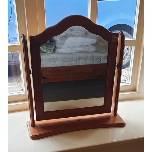 131 - PINE 53cm x 56cm x 16cm DRESSING TABLE MIRROR (Please Note This Lot WILL NOT BE PACKED OR SHIPPED...... 